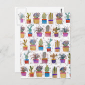 水彩ハンドサボ絵を描スパターン ポストカード (正面/裏面)