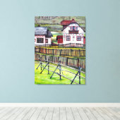 水彩ハンドシルバ色彩の鮮やかニア、ルーマニア キャンバスプリント (インサイチュ (ウッドフロア))