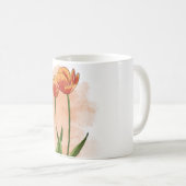 水彩ハンドチューリ絵を描ップの花 コーヒーマグカップ (正面右)