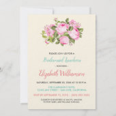 水彩ハンドフローラブーケ描ブライダルシャワー 招待状 (裏面)