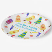 水彩ハンドポプシリ絵を描ス夏のパーティー ペーパープレート (アングル)