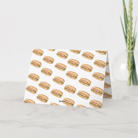 水彩ハンバーガー ファーストバースデーパーティー サンキューカード (裏面)