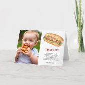 水彩ハンバーガー ファーストバースデーパーティー サンキューカード (正面)