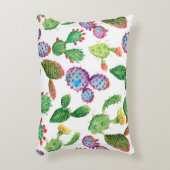 水彩ハン絵を描ド熱帯サボテン。シームレス アクセントクッション (正面(垂直))