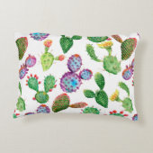 水彩ハン絵を描ド熱帯サボテン。シームレス アクセントクッション (裏面)