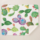 水彩ハン絵を描ド熱帯サボテン。シームレス  シェルパブランケット (正面(横))