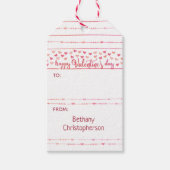 水彩ハートと矢印バレンタイン ギフトタグ (正面)