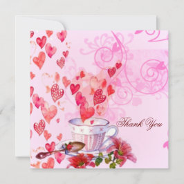 水彩ハートと花