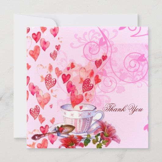 水彩ハートと花 (正面)