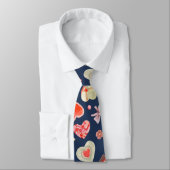 水彩ハートと花 ネクタイ (タイ)