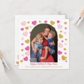 水彩ハートのアーチ|1枚の写真|母の日 カード (正面/裏面インサイチュ)