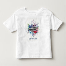 水彩ハートのキュートなTシャツ