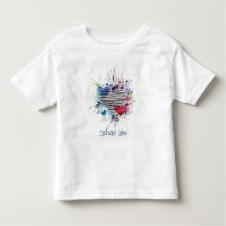 水彩ハートのキュートなTシャツ トドラーTシャツ