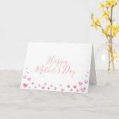 水彩ハートのハッピー母の日カード カード (黄色い花)