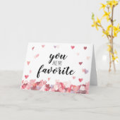 水彩ハートのバレンタインカード あなたは私のお気に入り カード (黄色い花)