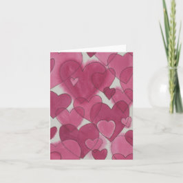 水彩ハートのバレンタイン サンキューカード