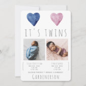 水彩ハートの双子発表 案内状 (正面)
