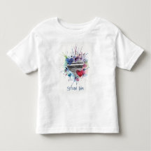 水彩ハートのTシャツ 可愛い