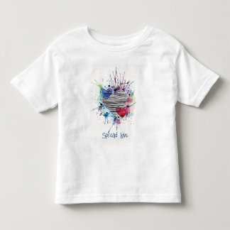水彩ハートのTシャツ 可愛い トドラーTシャツ