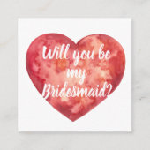 水彩ハートは私の花嫁カード エンクロージャーカード (正面)