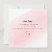 水彩ハートは私の花嫁カード セーブザデート (裏面)