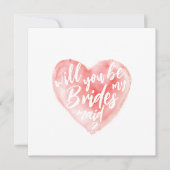 水彩ハートは私の花嫁カード セーブザデート (正面)