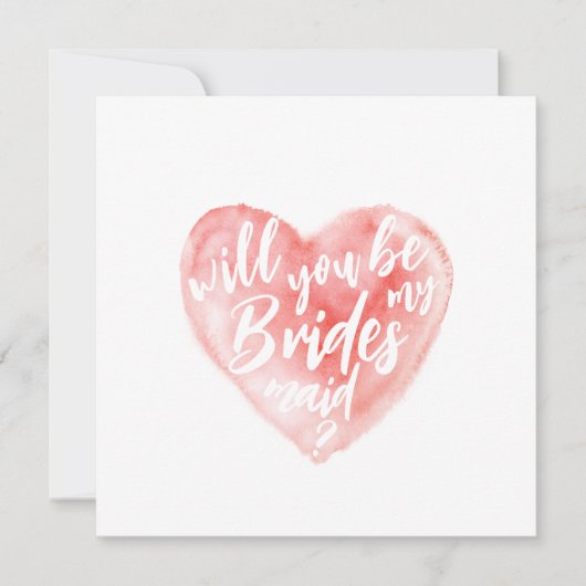 水彩ハートは私の花嫁カード セーブザデート (正面)