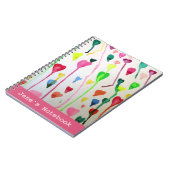 水彩ハートイラストレーションアートのカスタマイズ ノートブック (左側)