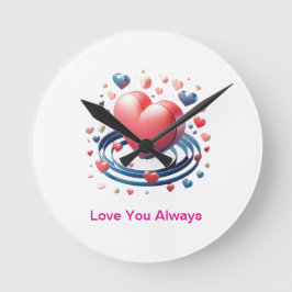 水彩ハートウォールクロック – ペルソナユニークリ ラウンド壁時計