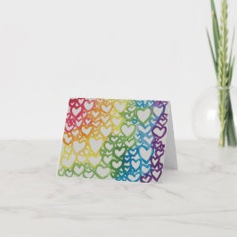 水彩ハートカード サンキューカード