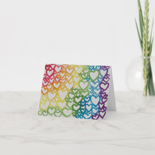 水彩ハートカード サンキューカード (正面)