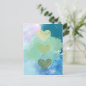 水彩ハートカード ポストカード (スタンド正面)