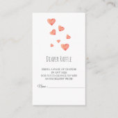 水彩ハートガールおむつラッフルカード エンクロージャーカード (正面)