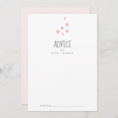 水彩ハートガールベビーシャワーアドバイスカード アドバイスカード (正面/裏面)