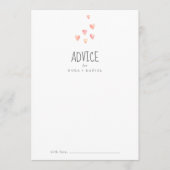 水彩ハートガールベビーシャワーアドバイスカード アドバイスカード (正面)