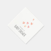 水彩ハートガールベビーシャワーナプキンス スタンダードカクテルナプキン (角)