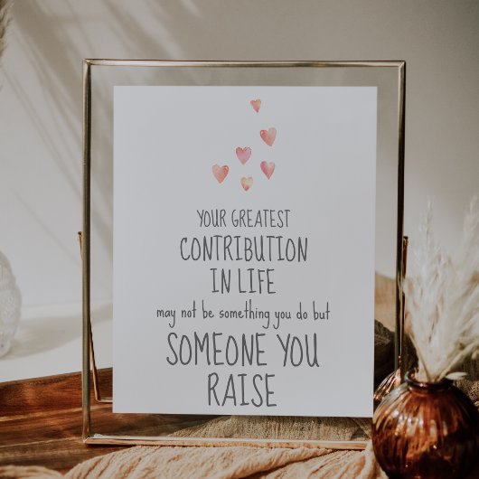 水彩ハートガールベビー素晴らしコントリクション ポスター