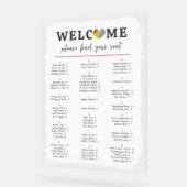 水彩ハートゲイレズ結婚ビアンの座席表 アクリルサイン (傾斜)