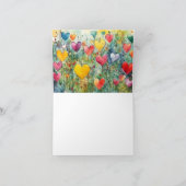 水彩ハートサンキューグリーティングカード サンキューカード (内部)