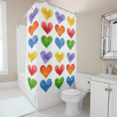 水彩ハートシャワーカーテン シャワーカーテン (インサイチュ)