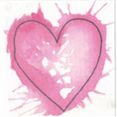 水彩ハートシール シール (正面)