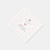 水彩ハートスウィートガールベビーシャワー紙 スタンダードカクテルナプキン (角)