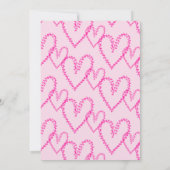 水彩ハートスタンプの花輪ラブベイビーシャワー 招待状 (裏面)