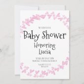 水彩ハートスタンプリースベビーシャワー 招待状 (正面)