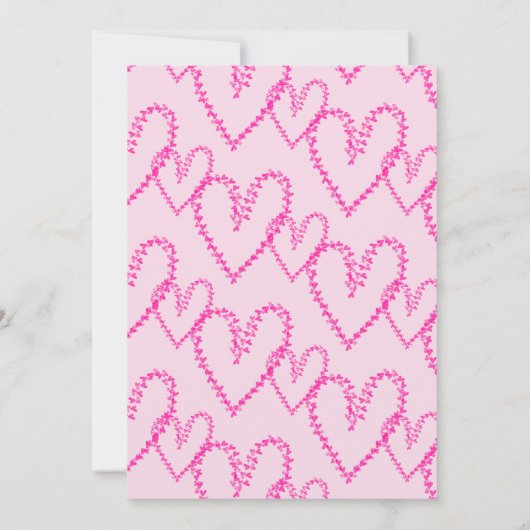 水彩ハートスタンプリースラブ誕生日 招待状 (裏面)