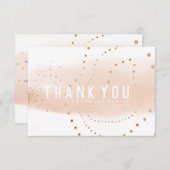 水彩ハートスプラッシュモダン抽象芸術アート サンキューカード (正面/裏面)