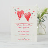 水彩ハートズリトルスイートベビーシャワー 招待状 (スタンド正面)