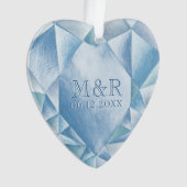 水彩ハートダイヤモンド60周年記念 オーナメント (正面)