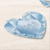 水彩ハートダイヤモンド 60周年 結婚記念日 ペーパーコースター (アングル)