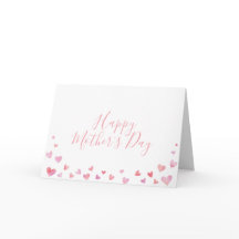 水彩ハートハッピーマザーズデイカード